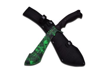 Image of Z-Hunter Machete, 15.25in, Stainless Steel Blade, Black Rubber Wrapped Half Tang Constructed Handle ZB-113GN