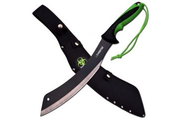 Image of Z-Hunter Machete, 2.5in, Stainless Steel Blade, Black And Green Nylon Fiber And Rubber Handle ZB-130