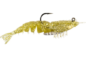 Image of Z-Man Elaztech Ez Shrimpz Rigged 3.5in Gold Flake 2 Pack, EZSR-272PK2