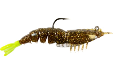 Image of Z-Man Elaztech Ez Shrimpz Rigged 3.5in Rootbeer/Chartreuse Tail 2 Pack, EZSR-240PK2