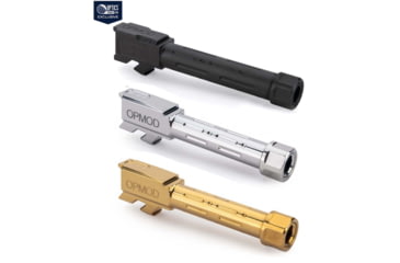 Image of Zaffiri OPMOD MG9 Glock 19 Threaded Pistol Barrel, Black Nitride, Gold, Stainless