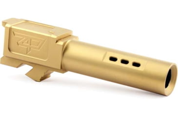 Image of Zaffiri Precision Flush and Crown Ported Pistol Barrel, Glock 26 ZPS.P and ZPS.4 Slide, 9mm, 1/10 Twist, 416R Stainless Steel, Titanium Nitride, ZP.26BPG