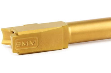 Image of Zaffiri Precision Flush and Crown Ported Pistol Barrel, Glock 43/43x ZPS.P, 9mm, 1/10 Twist, 416R Stainless Steel, Titanium Nitride, ZP.43BPG