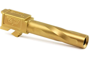 Image of Zaffiri Precision Glock 19 Gen 1-4 Flush and Crown Pistol Barrel, 9mm Caliber, 1-10 Twist, 416R Stainless Steel, Titanium Nitride, ZP.19BG