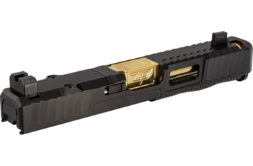 Image of Zaffiri Precision IBS Glock 17 Gen 3 Complete Pistol Slide, PVD, Black/Gold, G17G3-IBS-RMR-BLK-CP-GLD