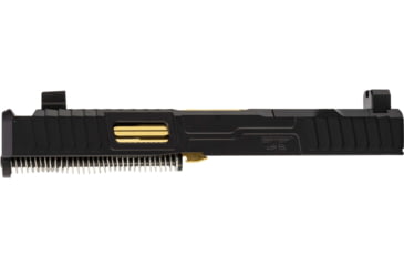 Image of Zaffiri Precision IBS Glock 17 Gen 3 Complete Pistol Slide, PVD, Black/Gold, G17G3-IBS-RMR-BLK-CP-GLD