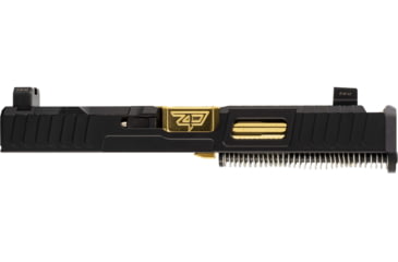 Image of Zaffiri Precision IBS Glock 17 Gen 3 Complete Pistol Slide, PVD, Black/Gold, G17G3-IBS-RMR-BLK-CP-GLD