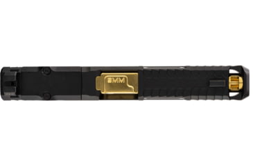 Image of Zaffiri Precision IBS Glock 17 Gen 3 Complete Pistol Slide, PVD, Black/Gold, G17G3-IBS-RMR-BLK-CP-GLD