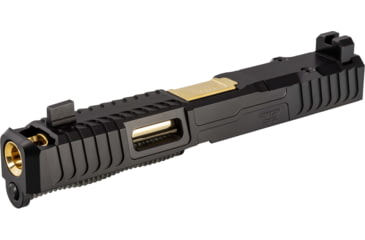 Image of Zaffiri Precision IBS Glock 17 Gen 3 Complete Pistol Slide, PVD, Black/Gold, G17G3-IBS-RMR-BLK-CP-GLD