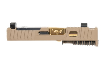 Image of Zaffiri Precision IBS Glock 43X Complete Pistol Slide, PVD, Flat Dark Earth/Gold, G43-IBS-RMSc-FDE-CP-GLD