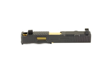 Image of Zaffiri Precision IBS Glock 19 Gen 3 Complete Pistol Slide, PVD, Black/Gold, G19G3-IBS-RMR-BLK-CP-GLD