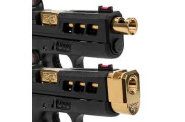 Image of Zaffiri Precision Threadless Glock 43/43X 9mm Luger Compensator And Non-Threaded Pistol Barrel, 3.9 inch, 1-10 Twist, Titanium Nitride, Gold, ZP.43BTCG
