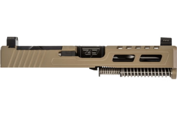 Image of Zaffiri Precision ZPS2 Glock 19 Gen 5 Complete Pistol Slide, Nitride, Flat Dark Earth/Black, G19G5-ZPS2-RMR-FDE-FC-BN