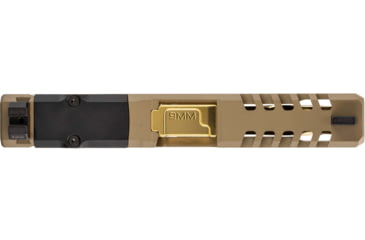 Image of Zaffiri Precision ZPS2 Glock 19 Gen 5 Complete Pistol Slide, PVD, Flat Dark Earth/Gold, G19G5-ZPS2-RMR-FDE-FC-GLD