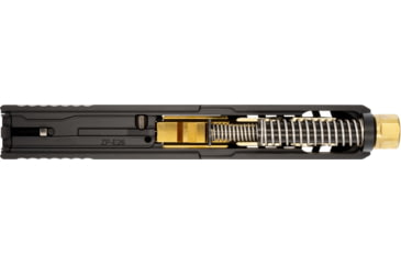 Image of Zaffiri Precision ZPS2 Glock 19 Gen 5 Threaded Complete Pistol Slide, PVD, Black/Gold, G19G5-ZPS2-RMR-BLK-TH-GLD