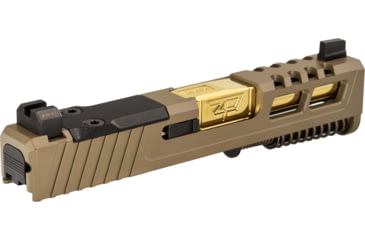 Image of Zaffiri Precision ZPS2 Glock 43X Complete Pistol Slide, PVD, Flat Dark Earth/Gold, G43-ZPS2-RMSc-FDE-FC-GLD