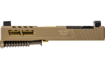 Image of Zaffiri Precision ZPS2 Glock 43X Complete Pistol Slide, PVD, Flat Dark Earth/Gold, G43-ZPS2-RMSc-FDE-FC-GLD