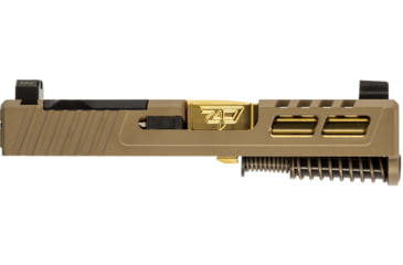 Image of Zaffiri Precision ZPS2 Glock 43X Complete Pistol Slide, PVD, Flat Dark Earth/Gold, G43-ZPS2-RMSc-FDE-FC-GLD