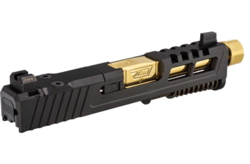 Image of Zaffiri Precision ZPS2 Glock 43X Threaded Complete Pistol Slide, PVD, Black/Gold, G43-ZPS2-RMSc-BLK-TH-GLD