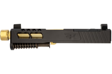 Image of Zaffiri Precision ZPS2 Glock 43X Threaded Complete Pistol Slide, PVD, Black/Gold, G43-ZPS2-RMSc-BLK-TH-GLD