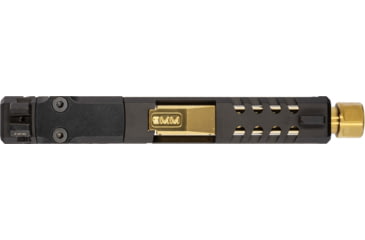 Image of Zaffiri Precision ZPS2 Glock 43X Threaded Complete Pistol Slide, PVD, Black/Gold, G43-ZPS2-RMSc-BLK-TH-GLD