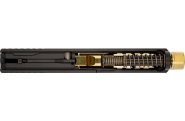 Image of Zaffiri Precision ZPS2 Glock 43X Threaded Complete Pistol Slide, PVD, Black/Gold, G43-ZPS2-RMSc-BLK-TH-GLD