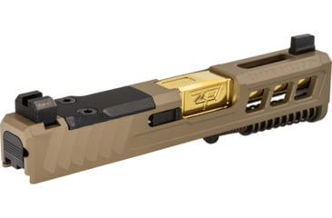 Image of Zaffiri Precision ZPS3 Ported Glock 43X Complete Pistol Slide, PVD, Flat Dark Earth/Gold, G43-ZPS3-RMSc-FDE-TP-GLD