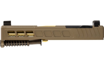 Image of Zaffiri Precision ZPS3 Ported Glock 43X Complete Pistol Slide, PVD, Flat Dark Earth/Gold, G43-ZPS3-RMSc-FDE-TP-GLD