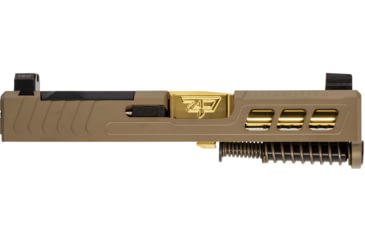 Image of Zaffiri Precision ZPS3 Ported Glock 43X Complete Pistol Slide, PVD, Flat Dark Earth/Gold, G43-ZPS3-RMSc-FDE-TP-GLD
