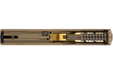 Image of Zaffiri Precision ZPS3 Ported Glock 43X Complete Pistol Slide, PVD, Flat Dark Earth/Gold, G43-ZPS3-RMSc-FDE-TP-GLD