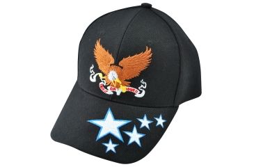 Image of Zan Headgear 3-D Embroidered Black Cap Banner Eagle CPA137