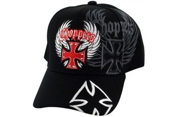 Image of Zan Headgear 3-D Embroidered Black Cap Chopper CPA127