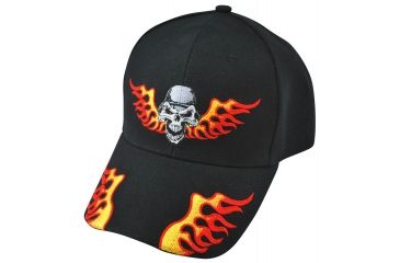 Image of Zan Headgear 3-D Embroidered Black Cap Helmet Skull CPA139