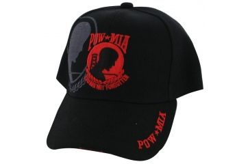 Image of Zan Headgear 3-D Embroidered Black Cap POW/MIA CPA116