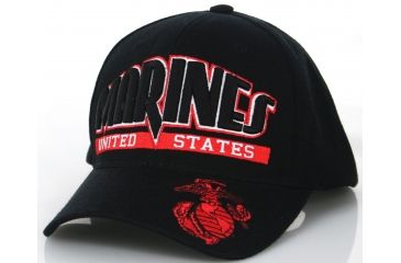 Image of Zan Headgear 3-D Embroidered Black Cap Red White CPA021