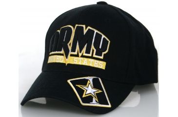 Image of Zan Headgear 3-D Embroidered Black Cap US Army CPA023