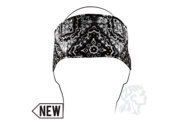 Image of Zan Headgear Headband, Cotton, Black Paisley HBV101
