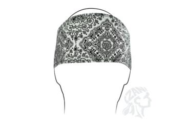 Image of Zan Headgear Headband, Cotton, White Paisley HBV102