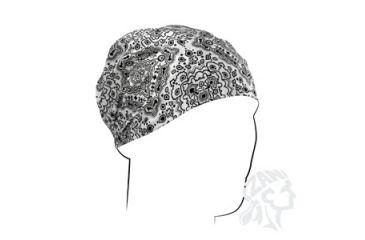 Image of Zan Headgear Headwrap, Cotton, White Paisley HBW102