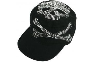 Image of Zan Headgear Highway Honey Series Black Skull Studs Cap CPHH03