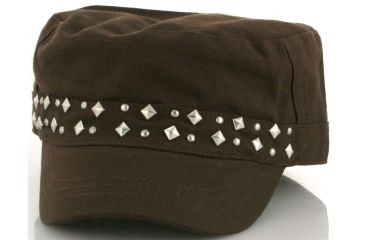Image of Zan Headgear Highway Honey Series Brown Studded Cap CPHH02