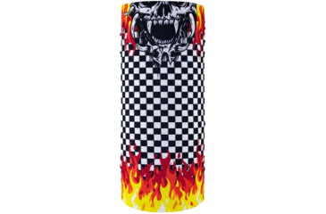 Image of Zan Headgear Polyester Motley Tube, Checkered Flames, Polyester, T450