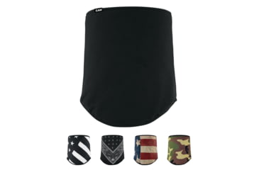 Image of Zan Headgear Neck Gaiter, Black, Black and White Flag, Classic Bandana, Patriot, Woodland Camo