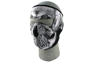 Image of Zan Headgear Neoprene Face Mask Black &amp; White Skull Face WNFM002