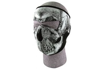 Image of Zan Headgear Neoprene Face Mask Glow in the Dark Black &amp; White Skull Face WNFM002G