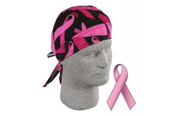 Image of Zan Headgear Pink Ribbon Black Flydanna ZBC02