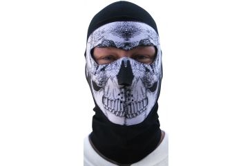Image of Zan Headgear Coolmax Balaclava, Extreme B&W Skull WBC002NFME