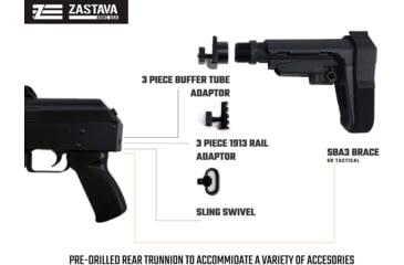 Image of Zastava Arms USA ZPAP92 Semi Auto Pistol with Muzzle Booster, 7.62X39, 10 in Barrel