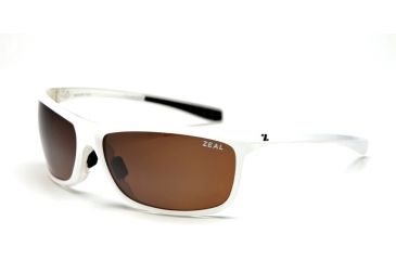 Image of Zeal Optics Backyard Sunglasses, White Gloss Frame and Polarized Dark Grey Lens 10059