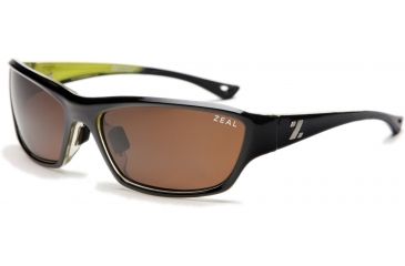 Image of Zeal Optics Boundary Sunglasses, Black + Lime Green Gloss Frame and Polarized Copper Lens 10032